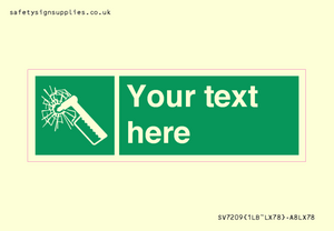 Custom sign safe condition emergency hammer